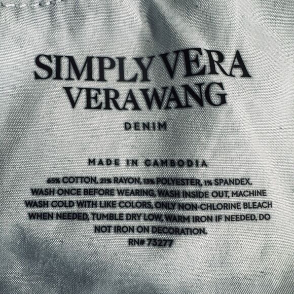 Simply Vera Wang Skinny Mid Rise Jeans 14 (37x29) Blue Dark Wash Stretch Womens - Picture 6 of 8